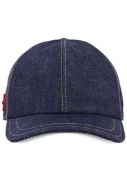 Ferragamo logo-patch denim cap - Blu