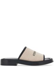 Ferragamo logo-print canvas slides - Toni neutri