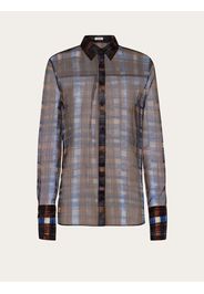 Ferragamo long-sleeved organza shirt - Marrone