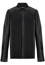 Ferragamo long-sleeved leather shirt - Nero