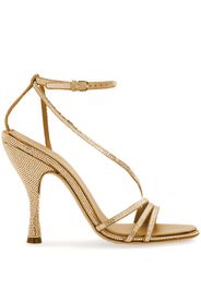 Ferragamo 105mm crystal-embellished leather sandals - Toni neutri
