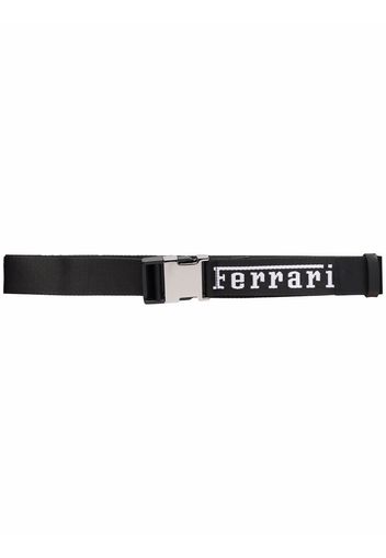 Ferrari logo-print buckle-fastening belt - Nero