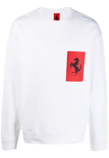 Ferrari logo-print crew-neck sweatshirt - Bianco