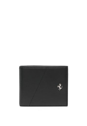 Ferrari logo-plaque bi-fold wallet - Nero