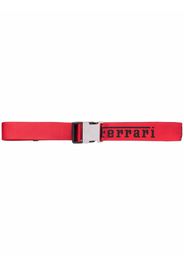 Ferrari logo-print buckle-fastening belt - Rosso