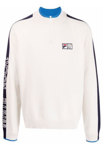 Fila logo-patch half-zip jumper - Bianco