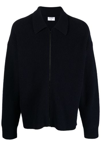 Filippa K Cardigan a coste con zip - Blu