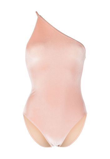 Filippa K velvet one-shoulder swimsuit - Rosa