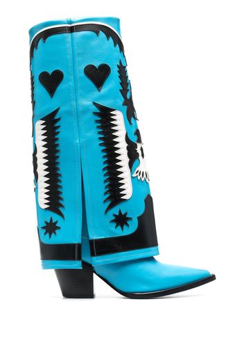 Filles A Papa Texas leather knee-high boots - Blu