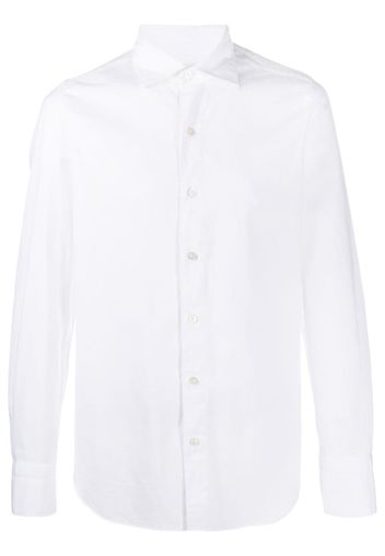 pointed collar cotton shirt