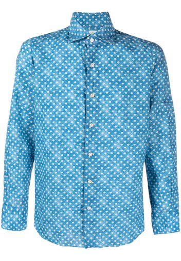 Finamore 1925 Napoli polka-dot linen-cotton shirt - Blu