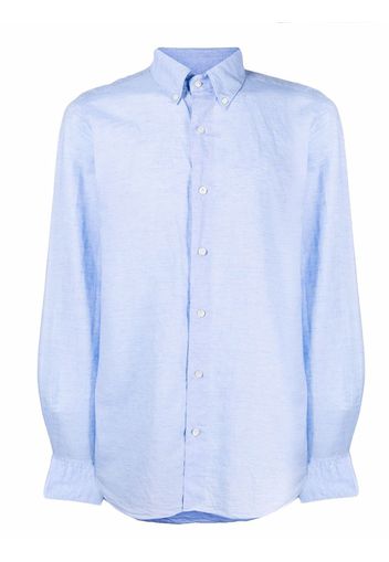 Finamore 1925 Napoli plain long-sleeve shirt - Blu