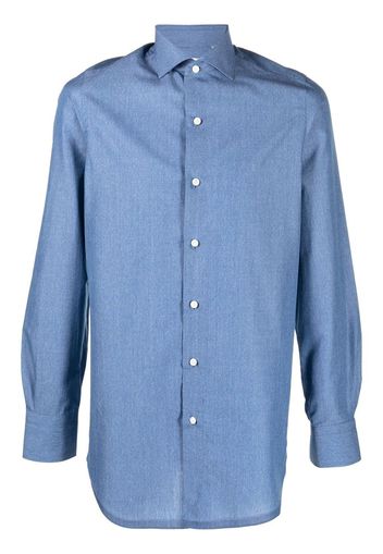 Finamore 1925 Napoli long-sleeve cotton shirt - Blu