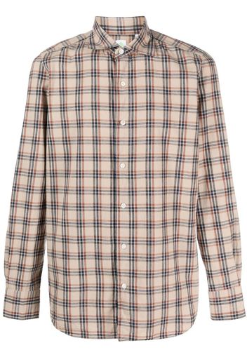 Finamore 1925 Napoli check-pattern button-up shirt - Marrone
