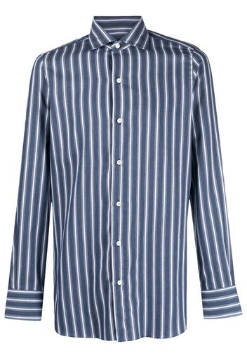 Finamore 1925 Napoli vertical-stripe spread collar shirt - Blu