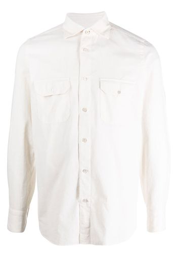 Finamore 1925 Napoli button-up fitted overshirt - Bianco