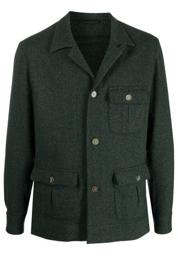 Finamore 1925 Napoli single-breasted wool-cashmere jacket - Verde