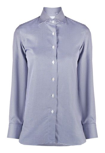 Finamore 1925 Napoli classic collar houndstooth shirt - Blu