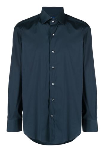 Finamore 1925 Napoli plain cotton-blend shirt - Blu