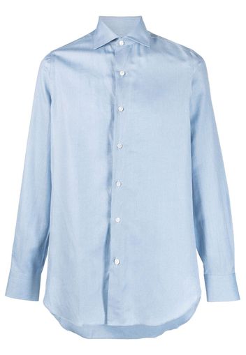 Finamore 1925 Napoli button-up linen-cotton shirt - Blu