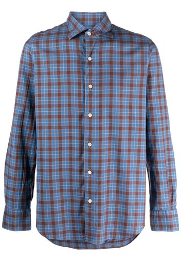 Finamore 1925 Napoli check-print cotton shirt - Blu