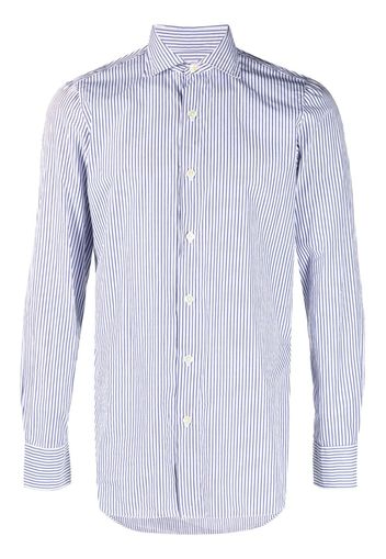 Finamore 1925 Napoli striped long-sleeve cotton shirt - Blu