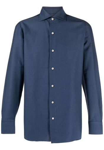 Finamore 1925 Napoli long-sleeve cotton-blend shirt - Blu