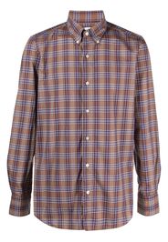 Finamore 1925 Napoli check-pattern button-up shirt - Marrone