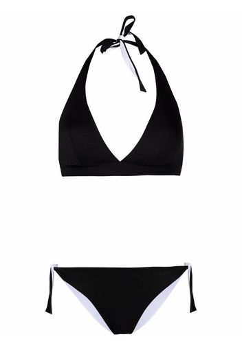 Fisico two-tone halterneck bikini - Nero