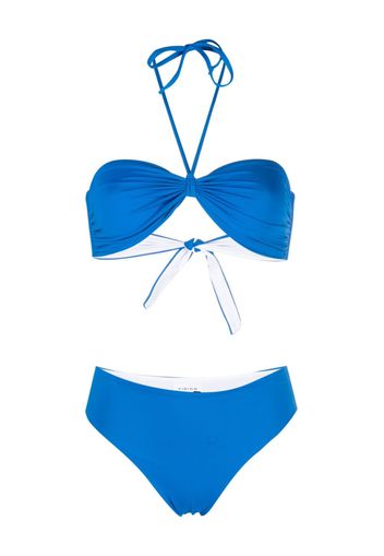 Fisico ruched bandeau bikini set - Blu