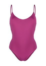 Fisico ruched V-back one-piece - Viola