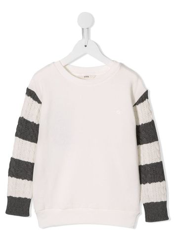 striped sleeve sweatshirt