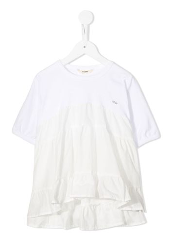 Fith tiered short-sleeve T-shirt - Bianco