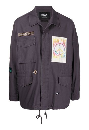 FIVE CM patch detail cotton jacket - Grigio