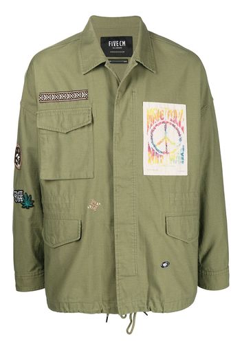 FIVE CM patch detail cotton jacket - Verde