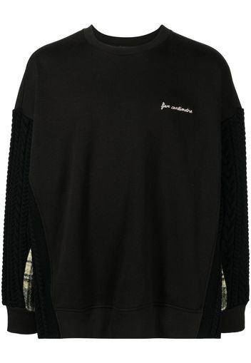 FIVE CM hybrid logo-embroidered sweatshirt - Nero