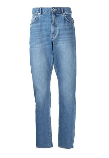 FIVE CM logo-patch tapered jeans - Blu