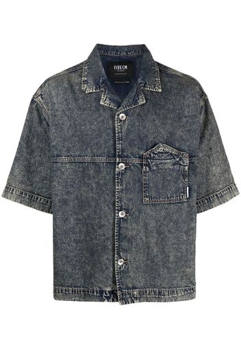 FIVE CM Camicia denim a maniche corte - Blu