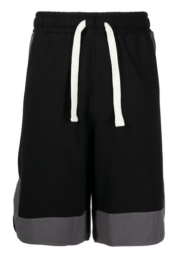 FIVE CM two-tone drawstring track shorts - Nero