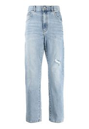 FIVE CM distressed straight leg jeans - Blu