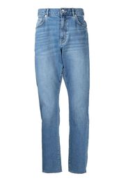 FIVE CM logo-patch tapered jeans - Blu