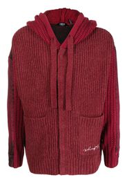 FIVE CM panelled hooded jacket - Rosso