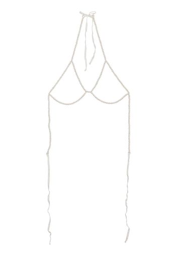 Fleur Du Mal pearl framed bra - Bianco