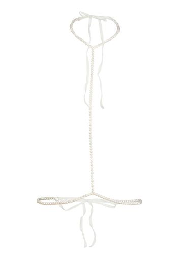 Fleur Du Mal pearl harness - Bianco