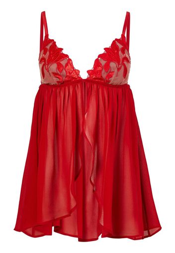 Fleur Du Mal Lily embroidered babydoll - Rosso