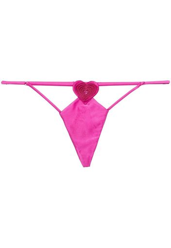 Fleur Du Mal Tanga Novelty con applicazione - Rosa