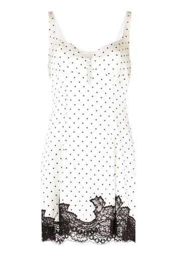 Fleur Du Mal polka-dot silk-satin flared dress - Bianco
