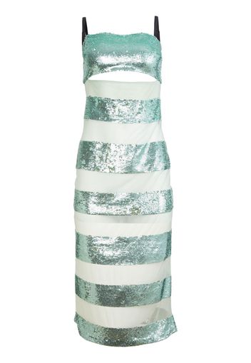 Fleur Du Mal sequin-embellished striped dress - Verde