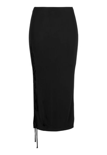 Fleur Du Mal high-waisted lace-up skirt - Nero