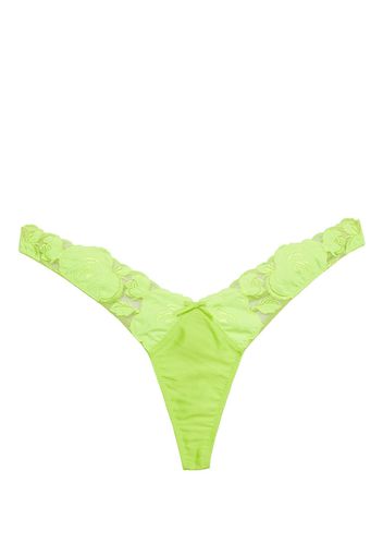 Fleur Du Mal rose-embroidery high-leg thong - Giallo